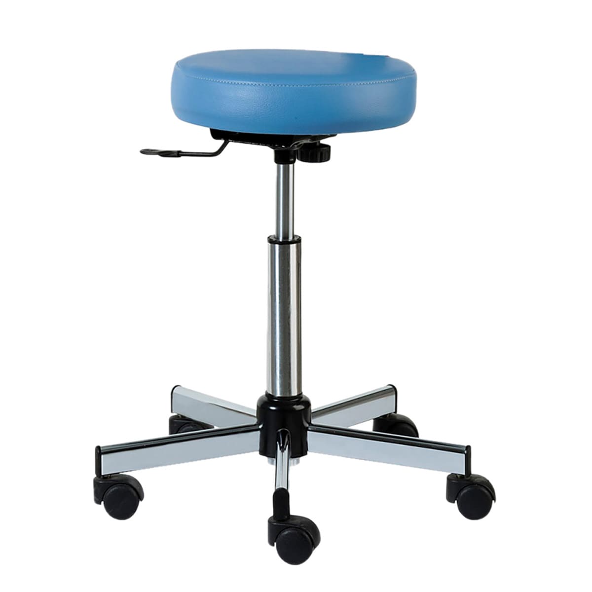 Tabouret assise ronde, base inox