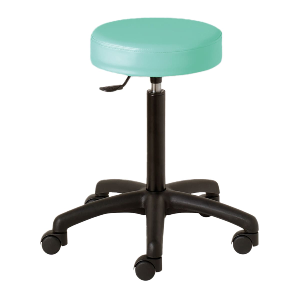Stool with round seat, black ABS base