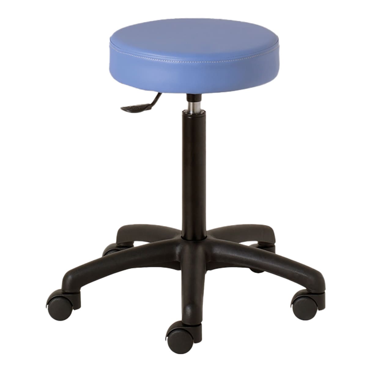 Stool with round seat, black ABS base