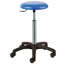 Stool with round seat, black ABS base