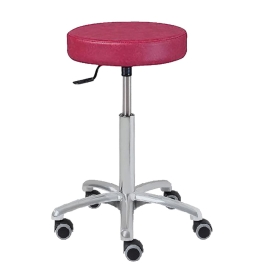 Stool with round seat, aluminium base