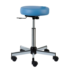 Tabouret assise ronde, base chromée