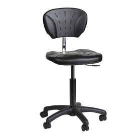 Chair with polyurethane rectangular seat, black ABS base