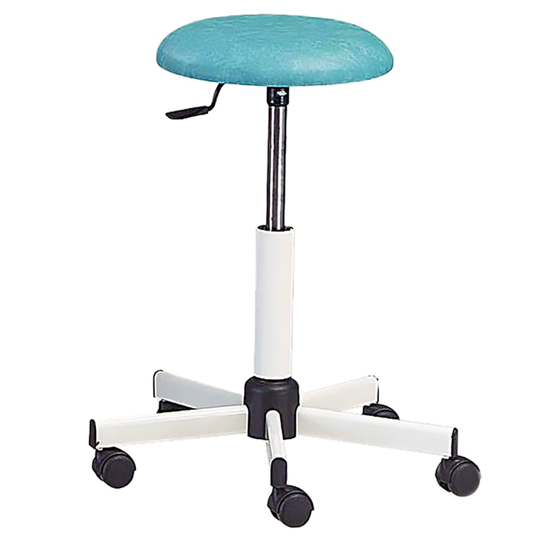 Stool with round seat, epoxy covered base