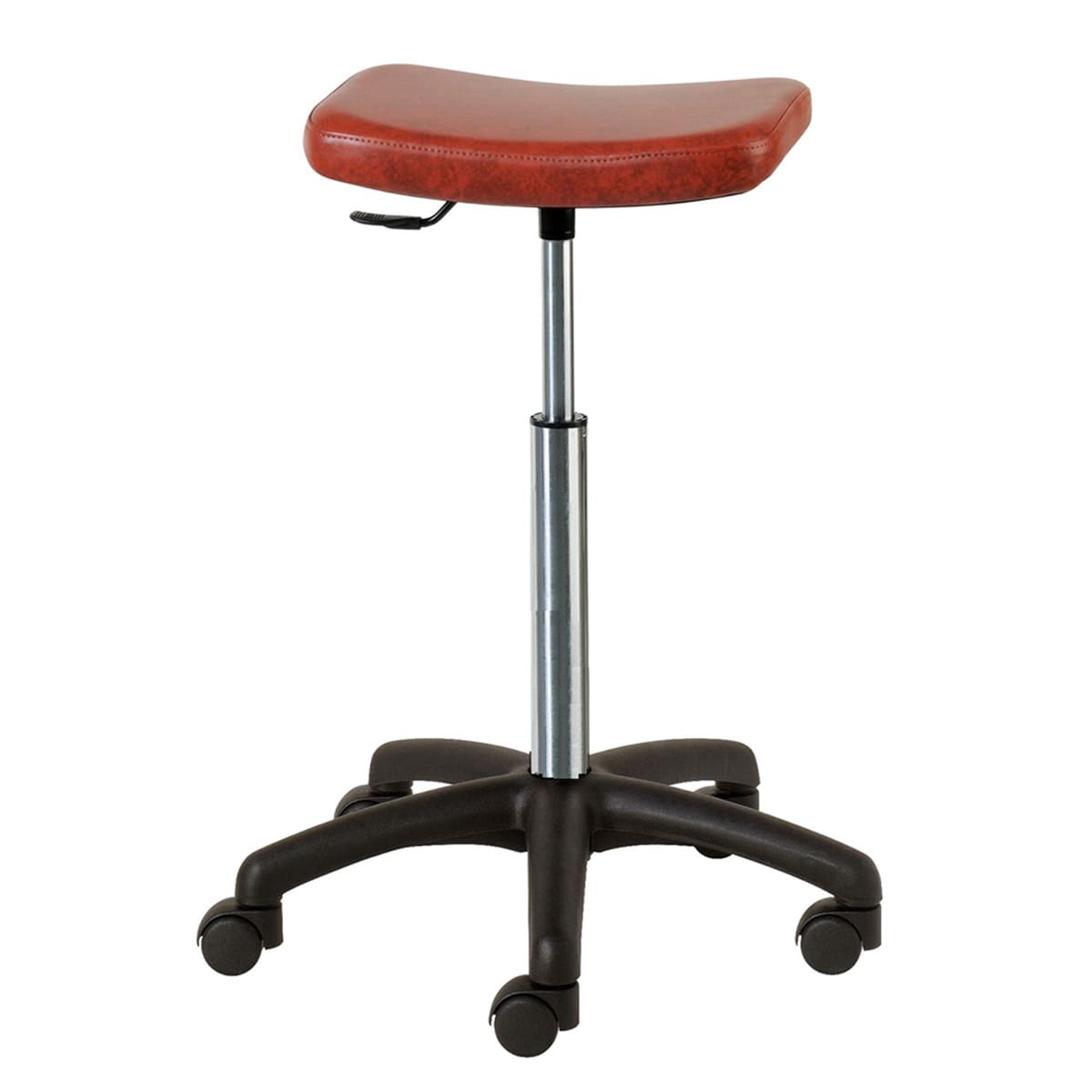 Stool with rectangular seat, black ABS base