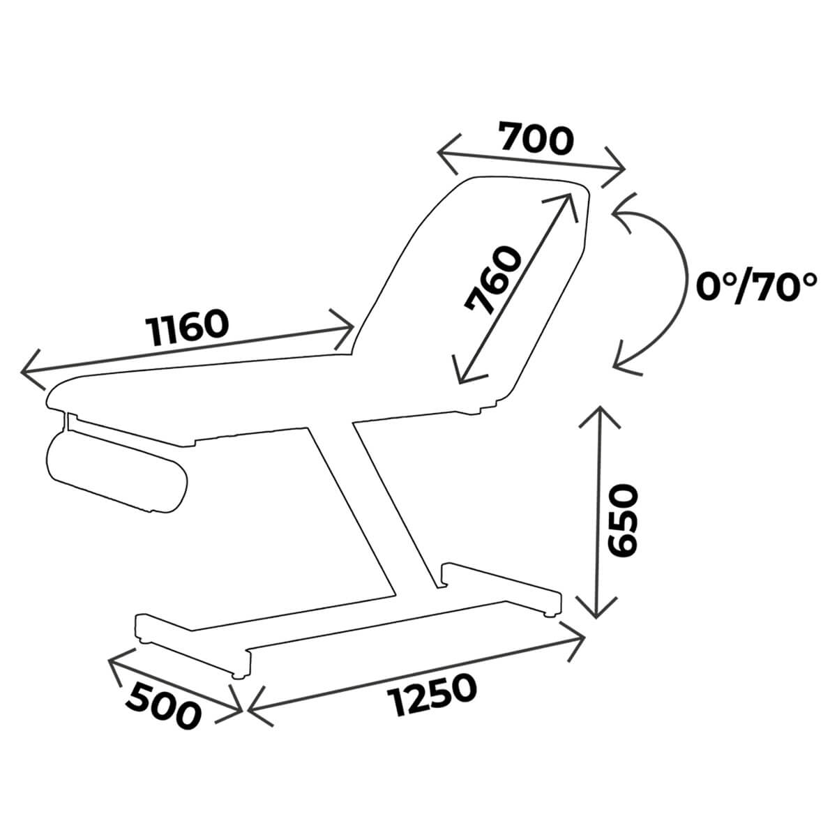 Divan d'examen largeur 70cm, hauteur 65cm