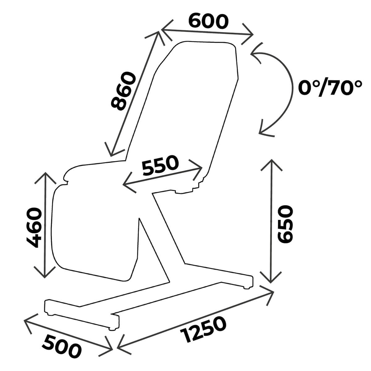 Divan d'examen largeur 60cm, hauteur 65cm