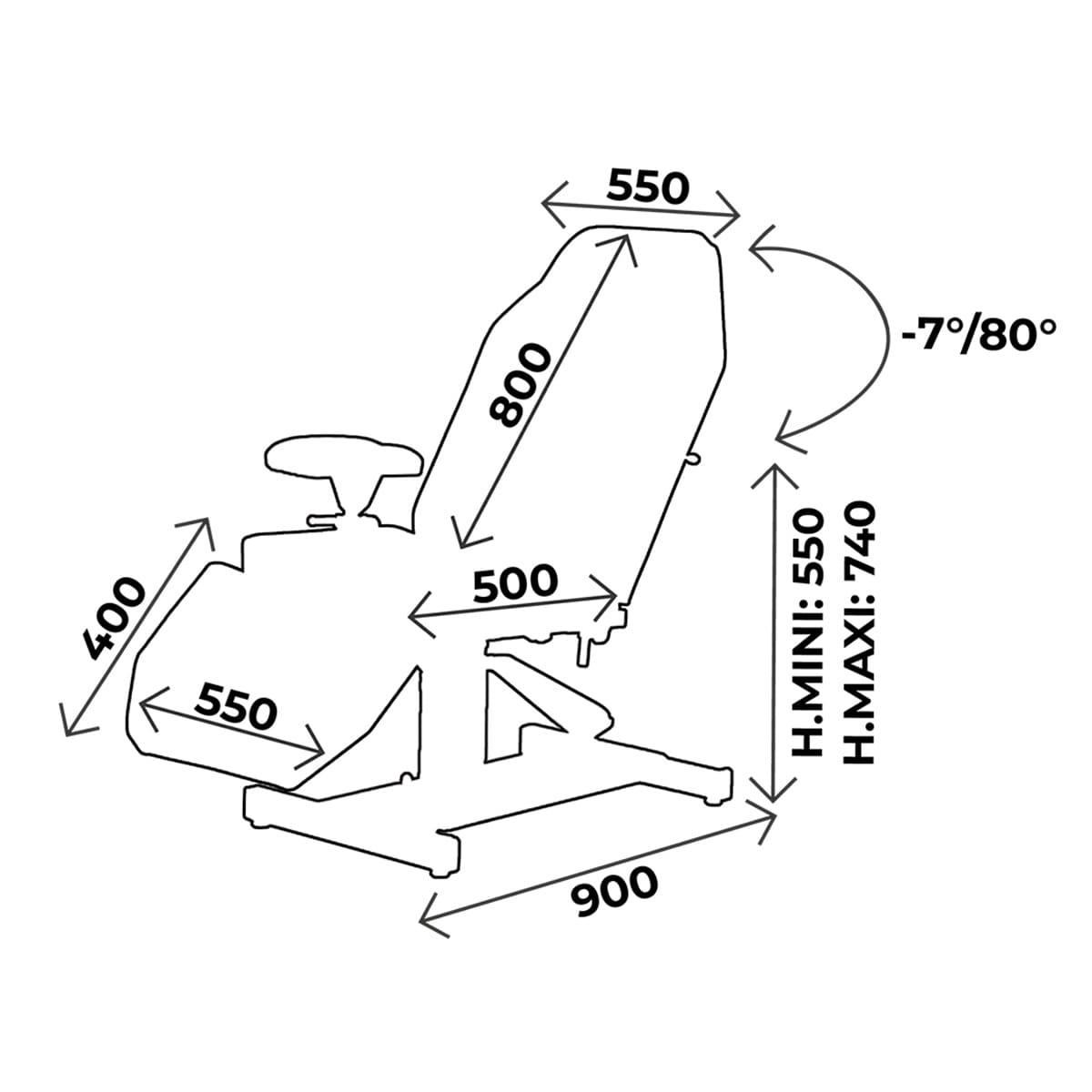 Fauteuil de prélèvement hydraulique 3 parties, rotatif, avec gouttières