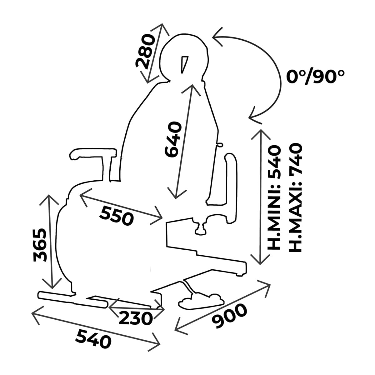 Electric ENT chair 3 sections, non-rotative