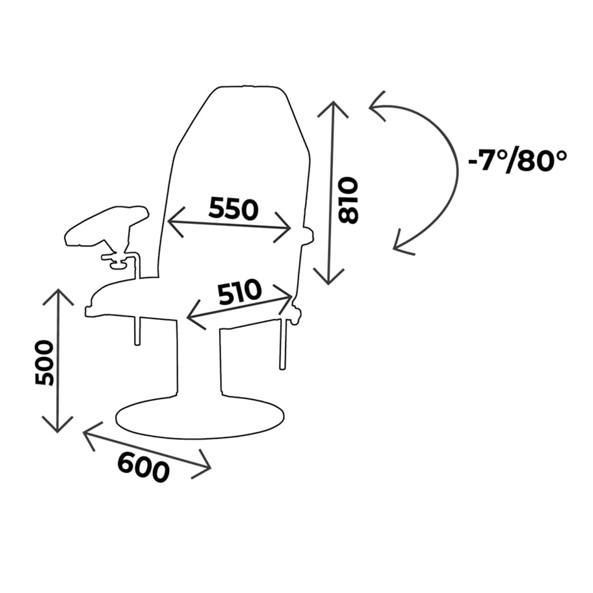 Fauteuil de prélèvement hauteur 50cm, 2 parties, non rotatif, gouttières