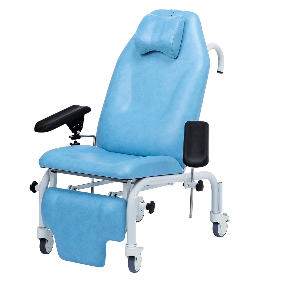 Fauteuil de prélèvement hauteur 50cm, 3 parties, non rotatif, gouttières