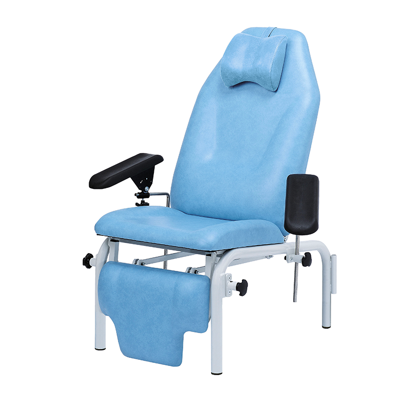 Fauteuil de prélèvement hauteur 50cm, 3 parties, non rotatif, gouttières