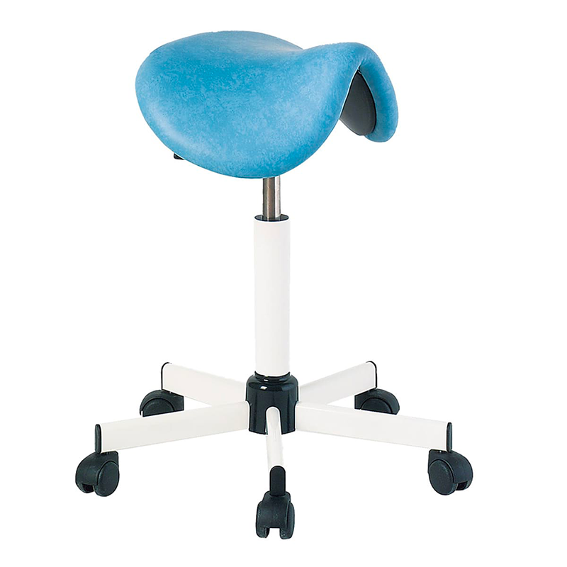 Stool with saddle seat, epoxy covered base