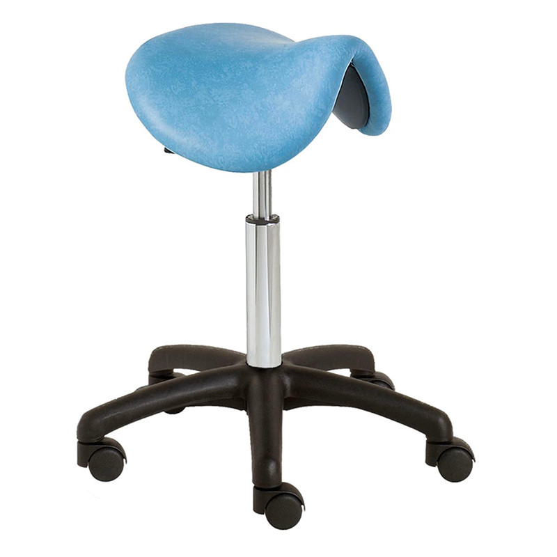 Stool with saddle seat, black ABS base