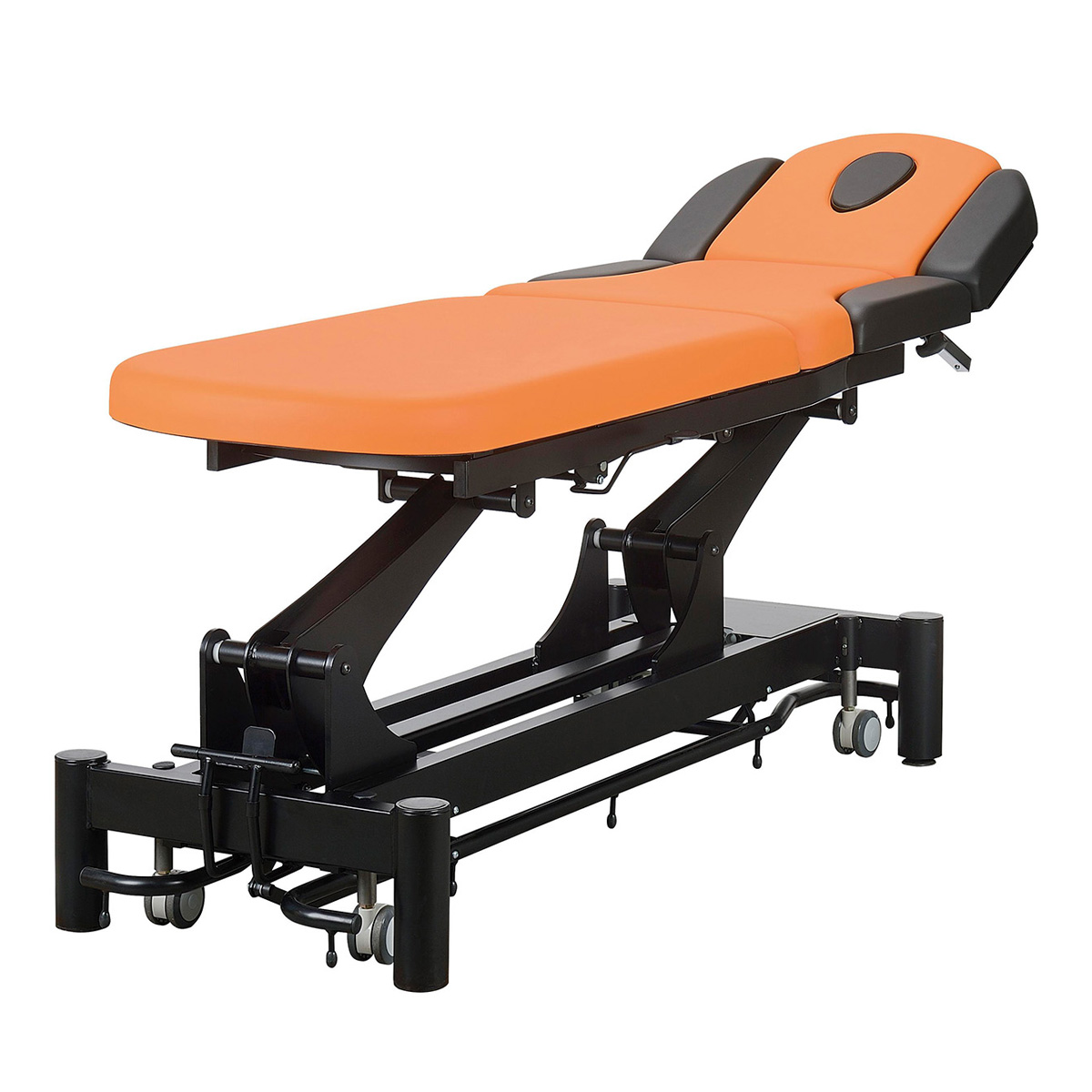 Physio/Osteo table 3 sections, with face hole, all around foot controller, 4 arm supports