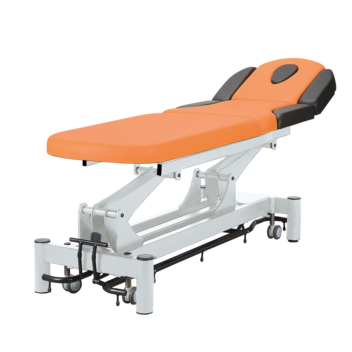 Physio/Osteo table 3 sections, with face hole, all around foot controller, 4 arm supports