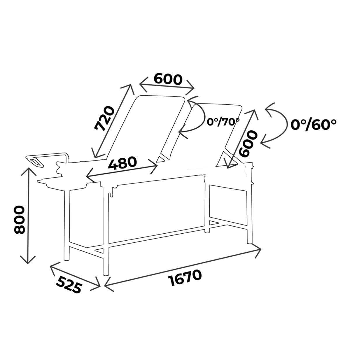 Divan d'examen largeur 60cm, hauteur 80cm