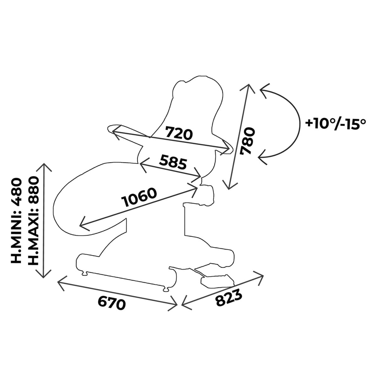 Electric aesthetic chair width 60cm, multifunction pedal