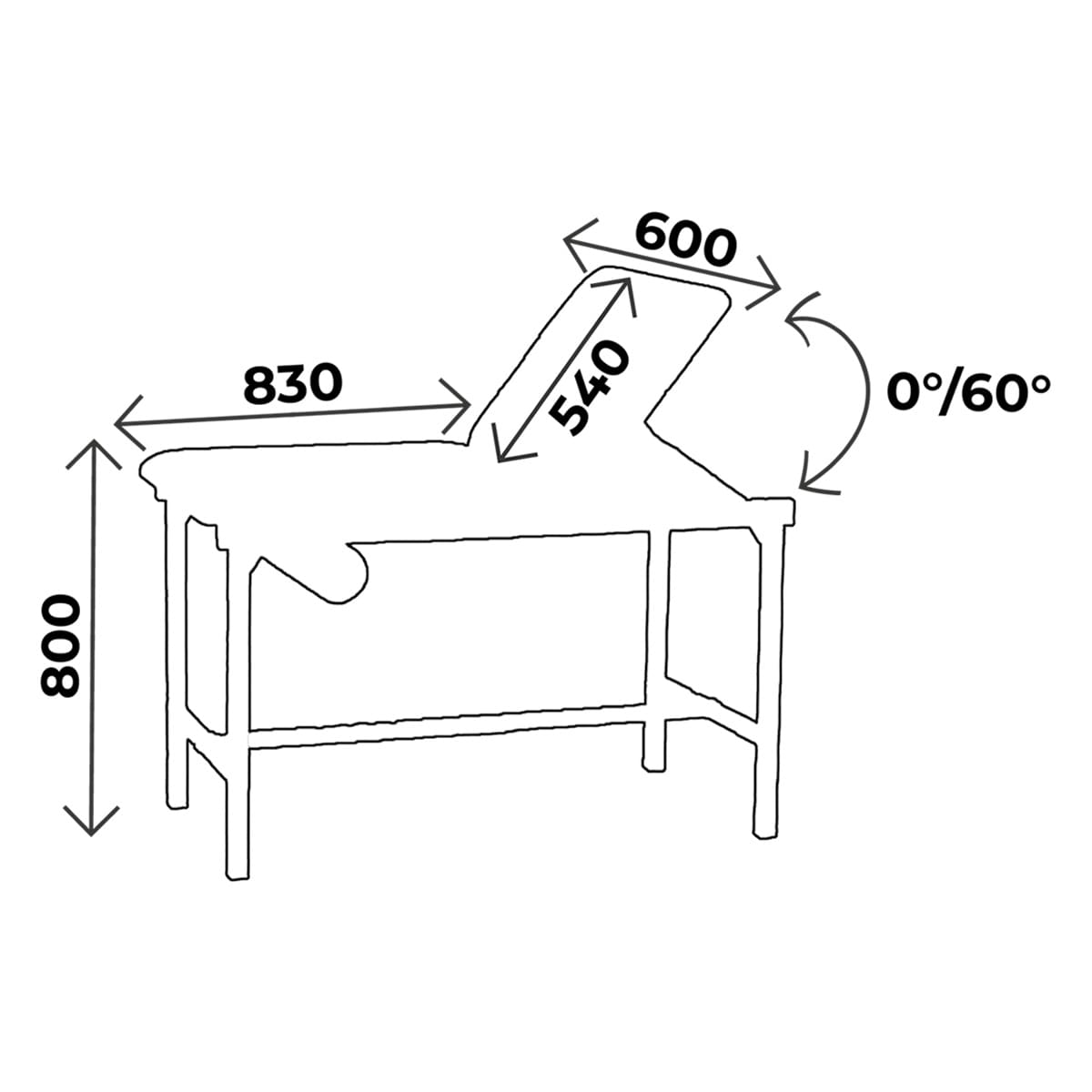 Divan de pédiatrie hauteur 80cm, 2 parties