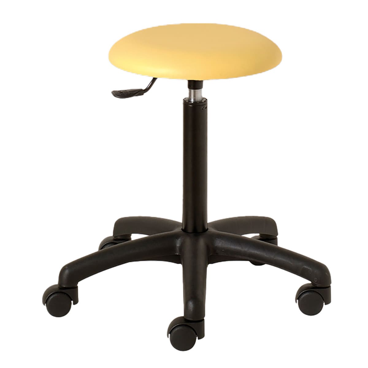 Stool with round seat, black ABS base