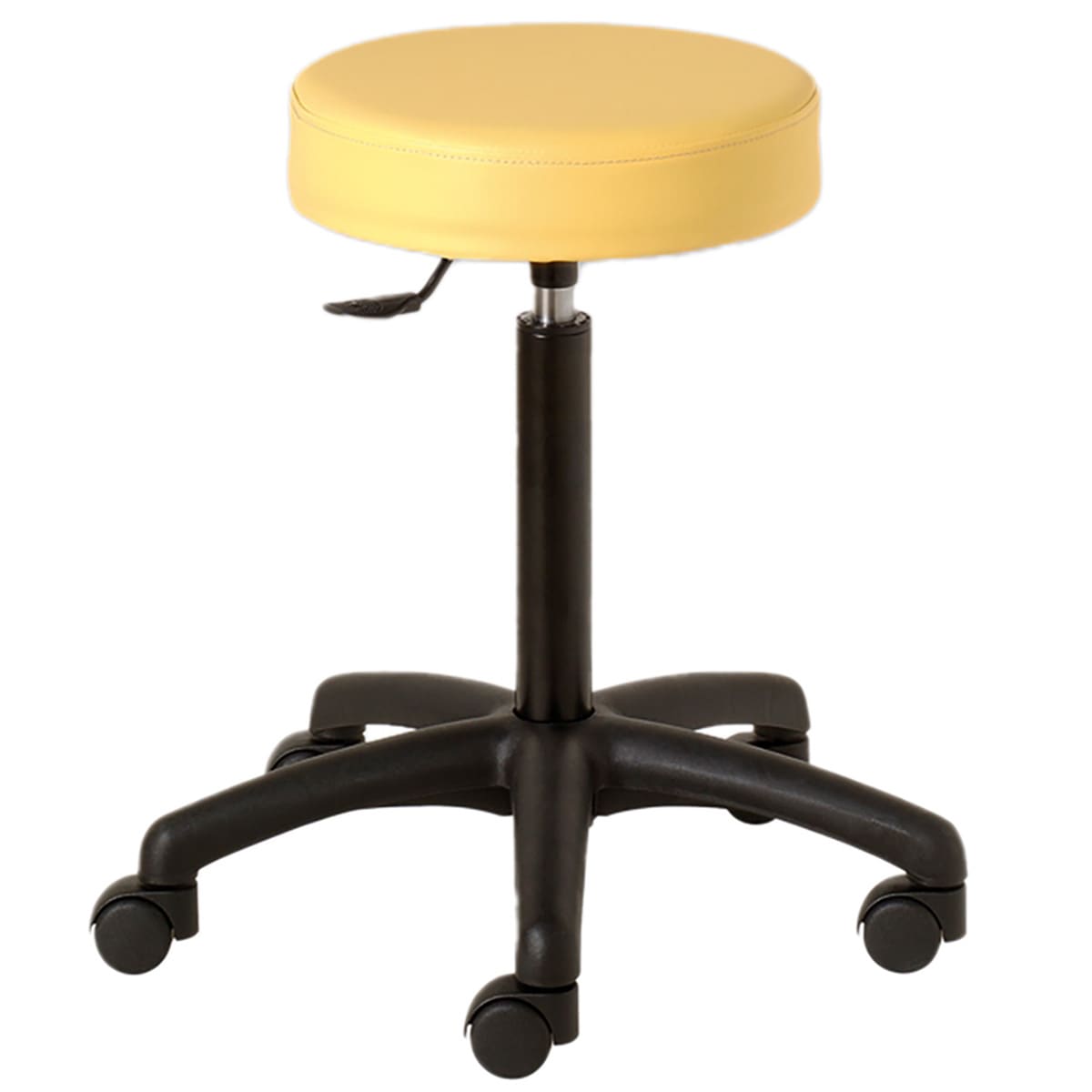 Stool with round seat, black ABS base