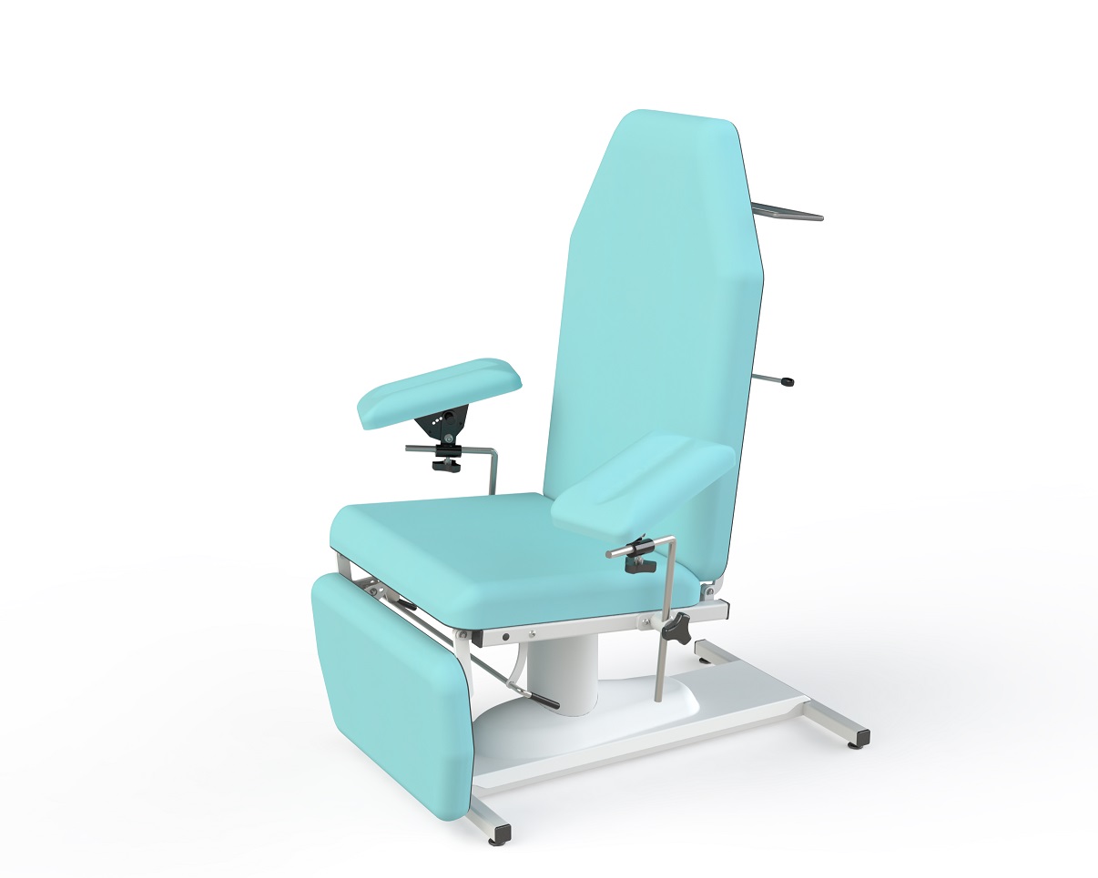 Blood chair height 48cm, 3 sections, non-rotative, with blood test splints