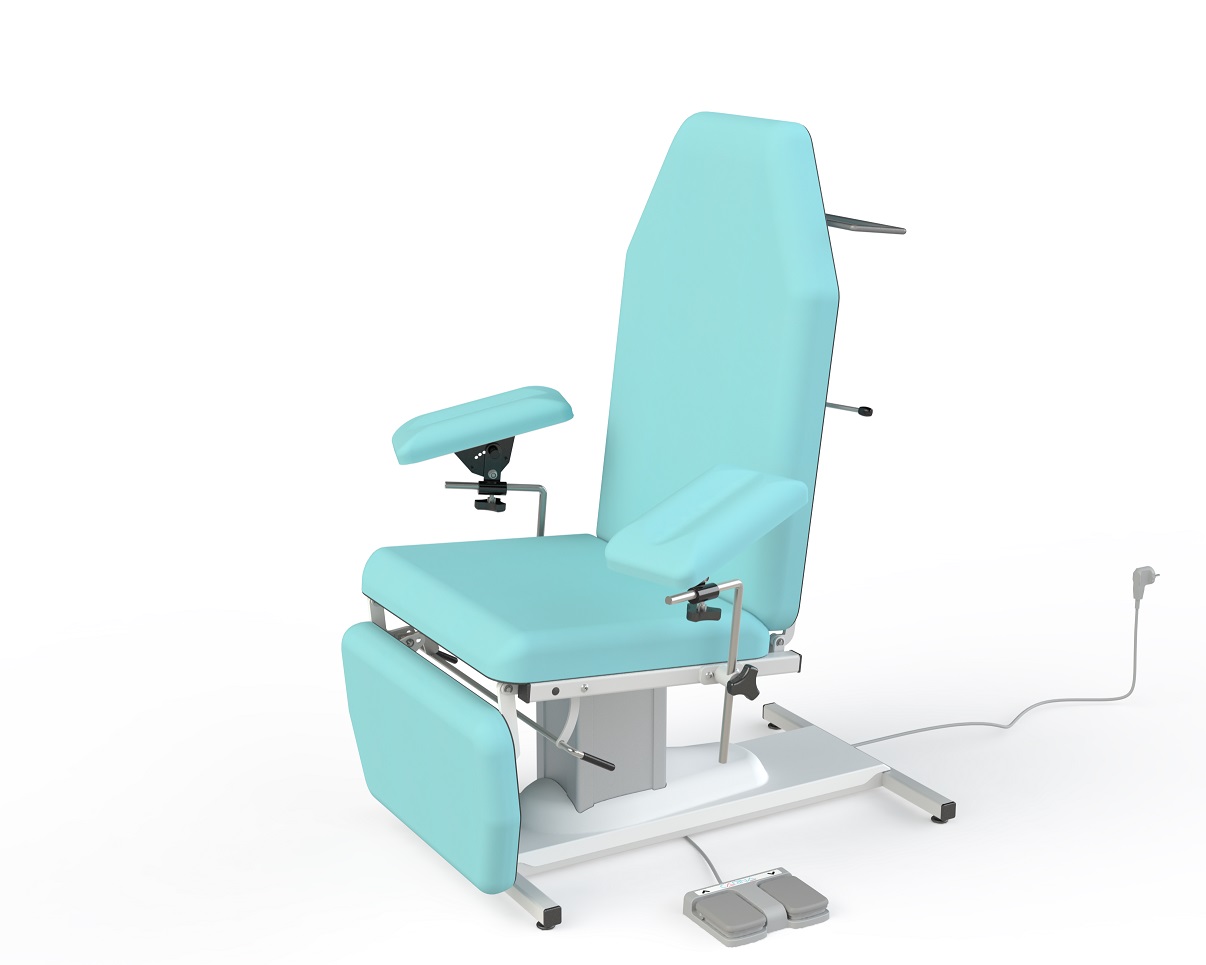 Electric blood chair 3 sections, non-rotative, with blood test splints