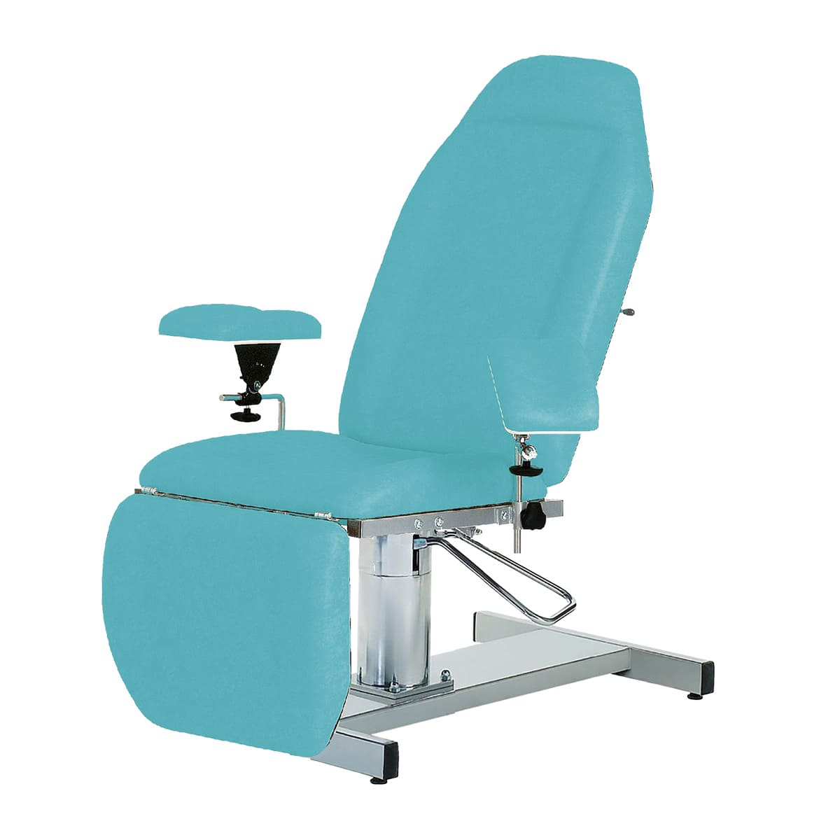 Hydraulic blood sampling chair 3 sections, rotative, with blood test splints