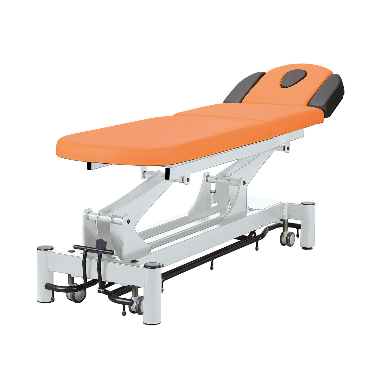 Physio/osteo table 3 sections, with face hole, all around foot controller, 4 arm supports