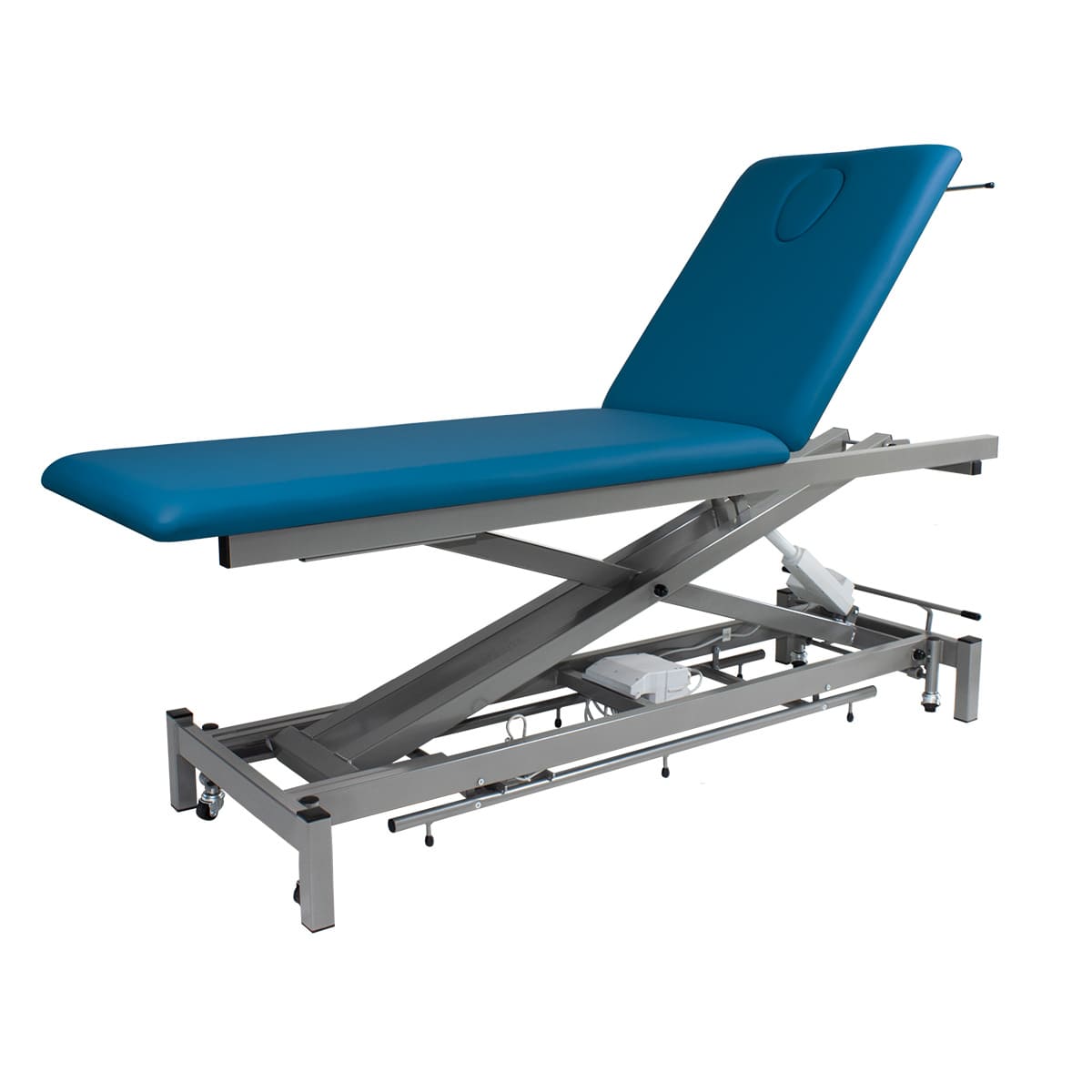 Physio/Osteo table 2 sections, with face hole, pedal