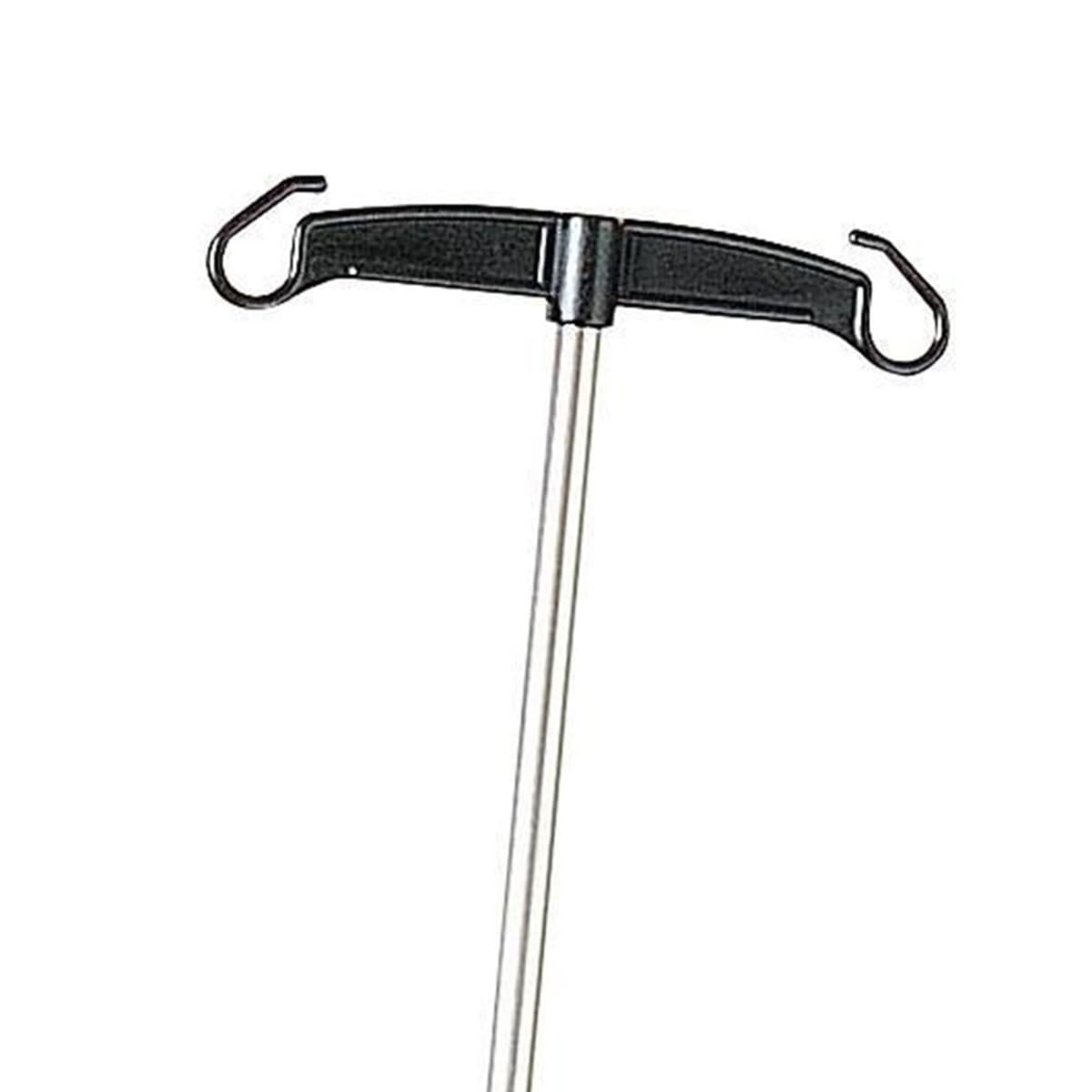 Stainless steel infusion stand diam. 16mm, 2 plastic hooks, without clamp